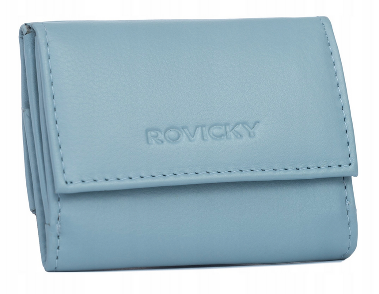 Portfel, niebieski, skórzany, Rovicky