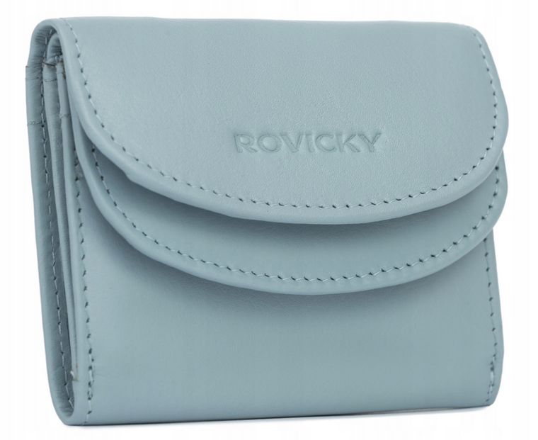 Portfel, niebieski, skórzany, Rovicky