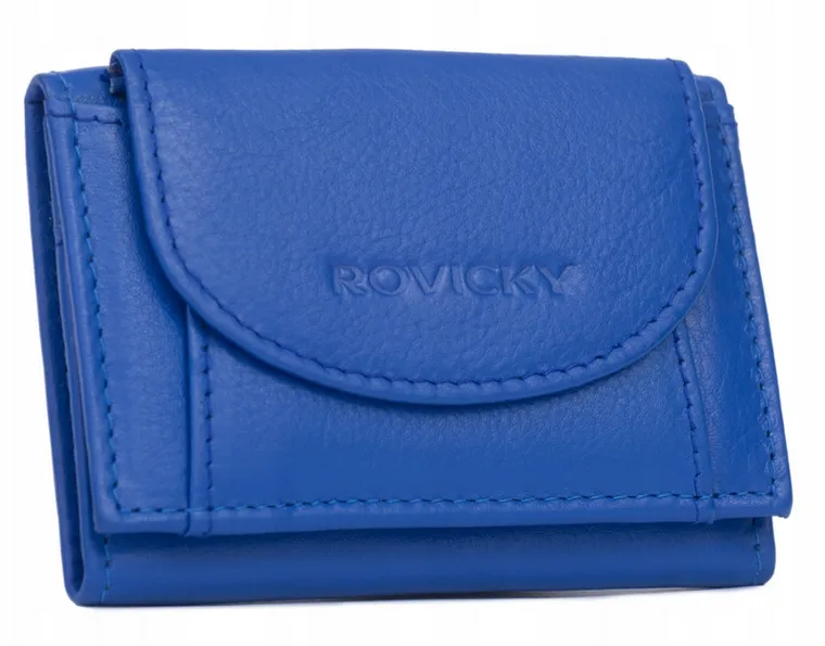 Portfel, niebieski, skórzany, Rovicky