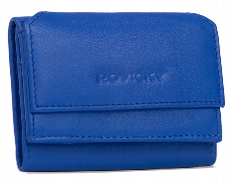 Portfel, niebieski, skórzany, Rovicky