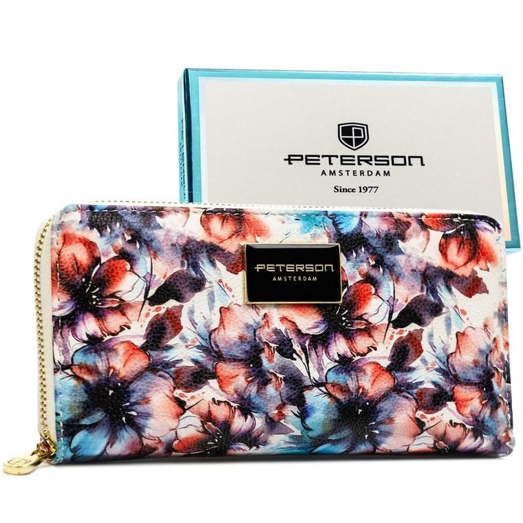 Portfel-piórnik, mix, skóra naturalna i ekologiczna, Peterson