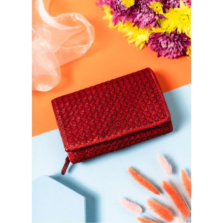 Portfel, pomarańczowy, skórzany, RFID, Rovicky