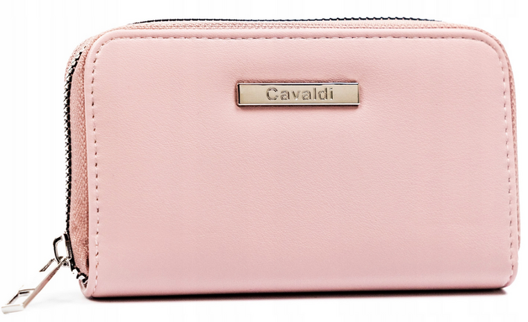Portfel, różowy, skóra ekologiczna, Cavaldi
