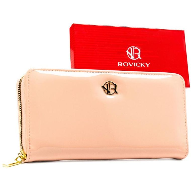 Portfel, różowy, skóra ekologiczna, Rovicky