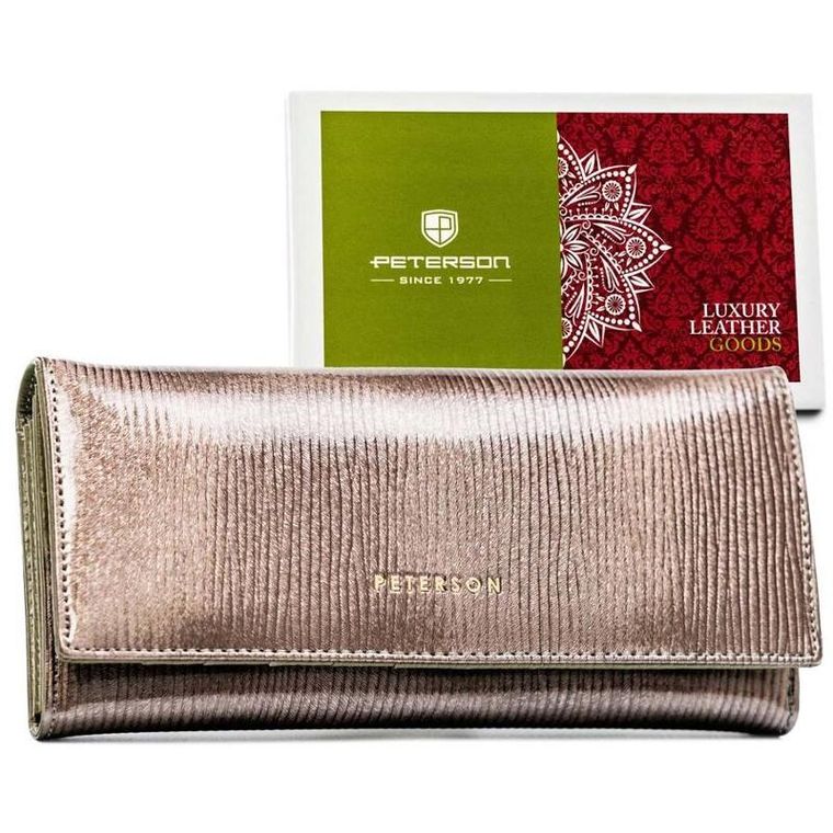Portfel, szary, skórzany, Peterson