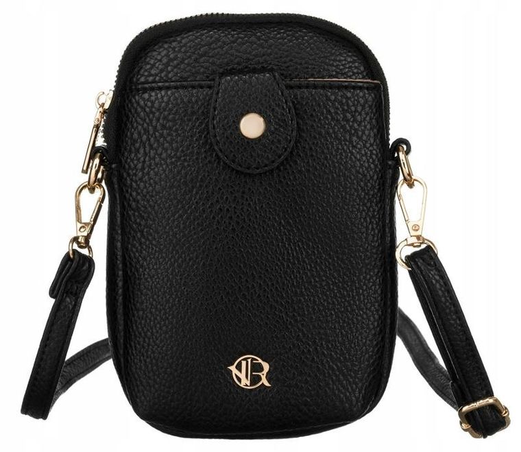 Portfel-torebka, czarny, skóra ekologiczna, Rovicky