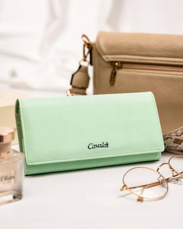 Portfel, turkusowy, skóra ekologiczna, Cavaldi