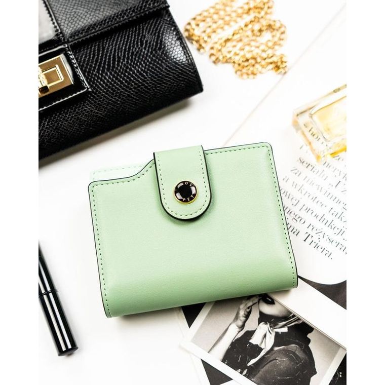 Portfel, zielony, skóra ekologiczna, Peterson