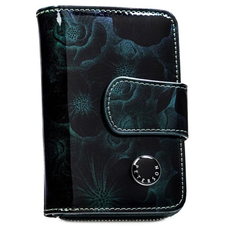 Portfel, zielony, skóra naturalna i ekologiczna, Peterson