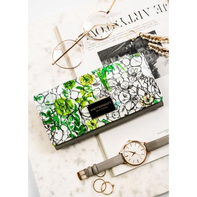 Portfel, zielony, skórzany, Peterson