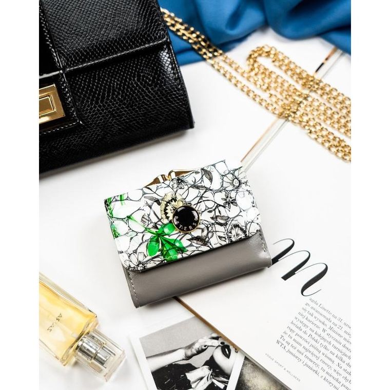 Portfel, zielony, skórzany, Peterson