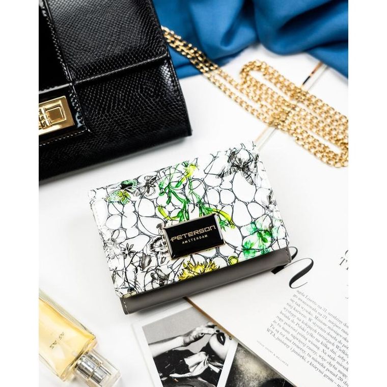 Portfel, zielony, skórzany, Peterson