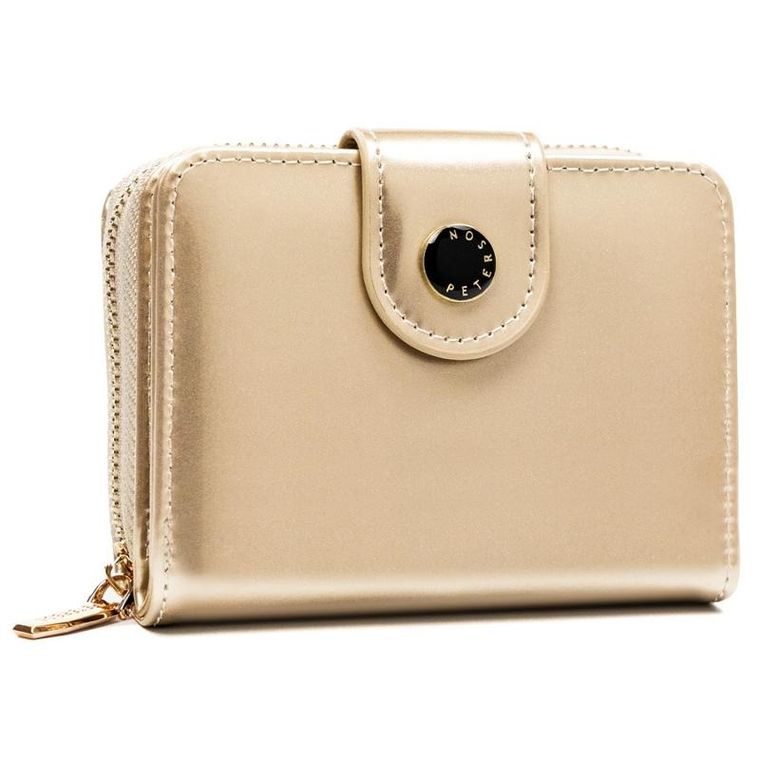 Portfel, złoty, skóra ekologiczna, Peterson