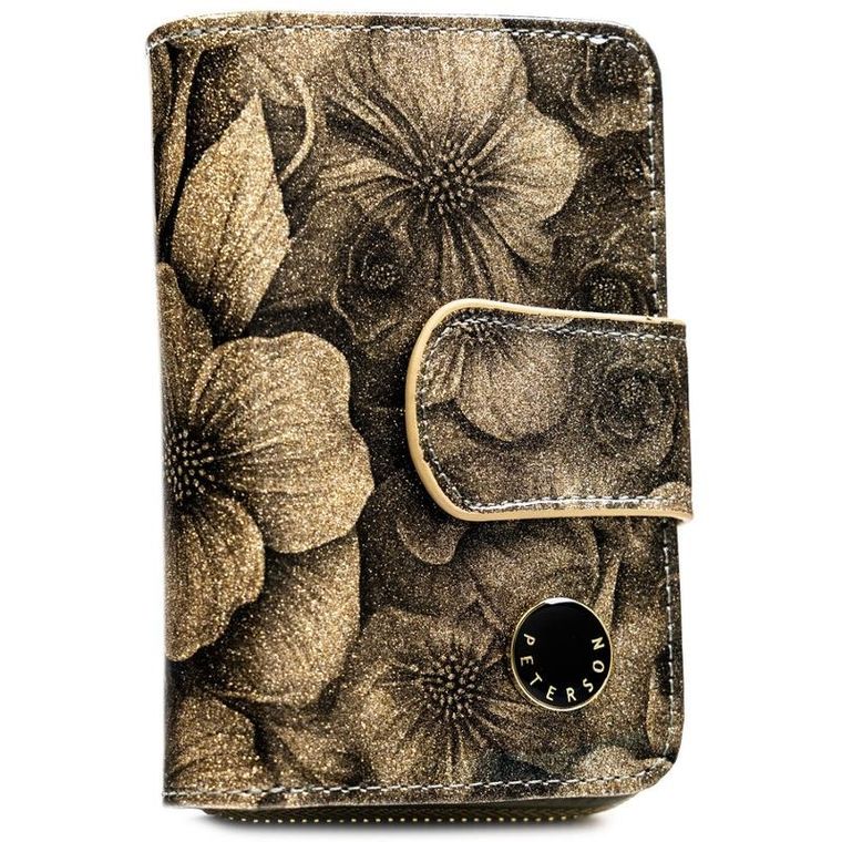 Portfel, złoty, skóra naturalna i ekologiczna, Peterson
