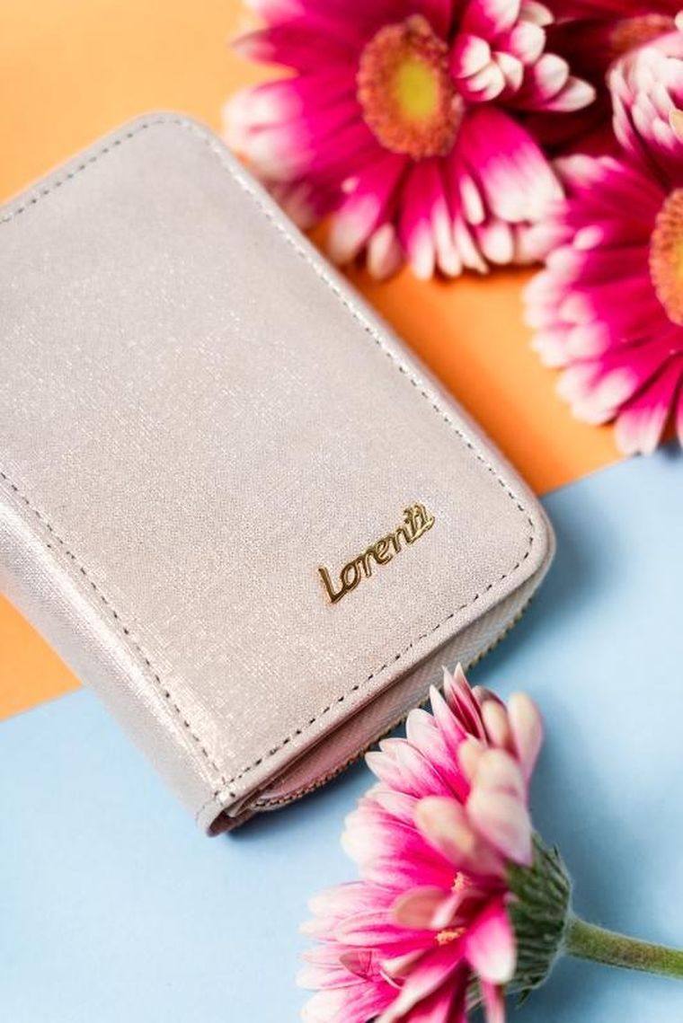 Portfel, złoty, skórzany, Lorenti