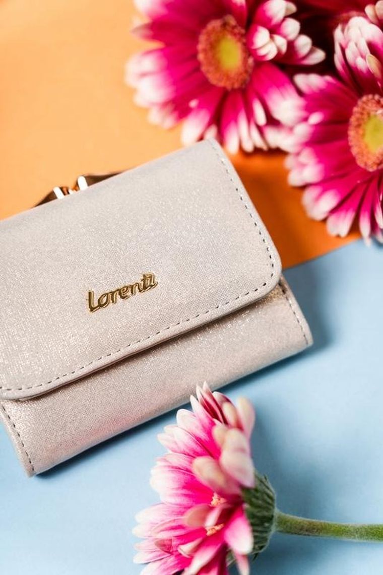 Portfel, złoty, skórzany, RFID, Lorenti