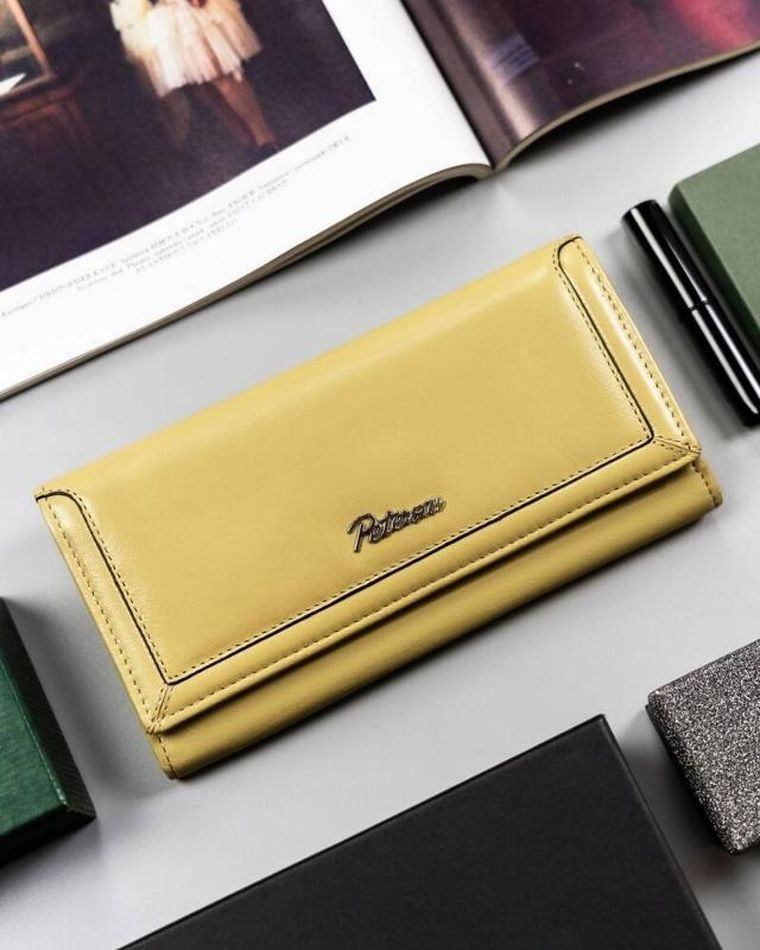 Portfel, żółty, skórzany, Peterson