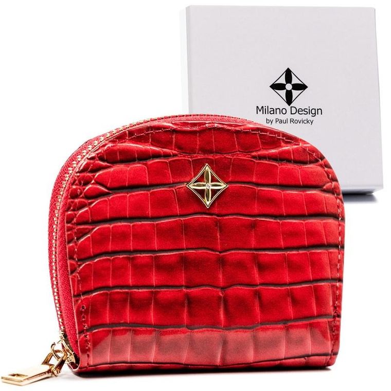 Portmonetka, czerwona, Milano Design