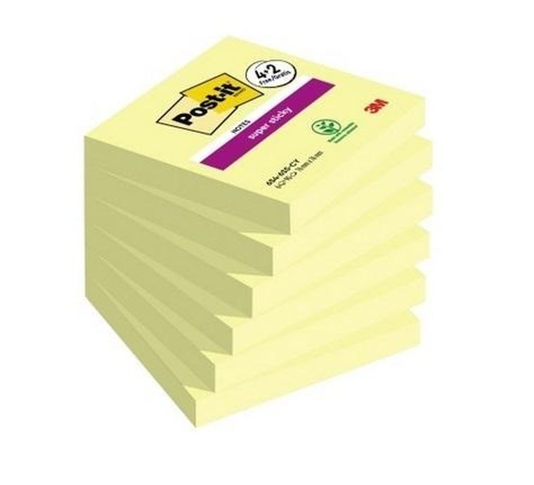 Post-it, Super Sticky, karteczki samoprzylepne, 76-76 mm, 6-90 kartek