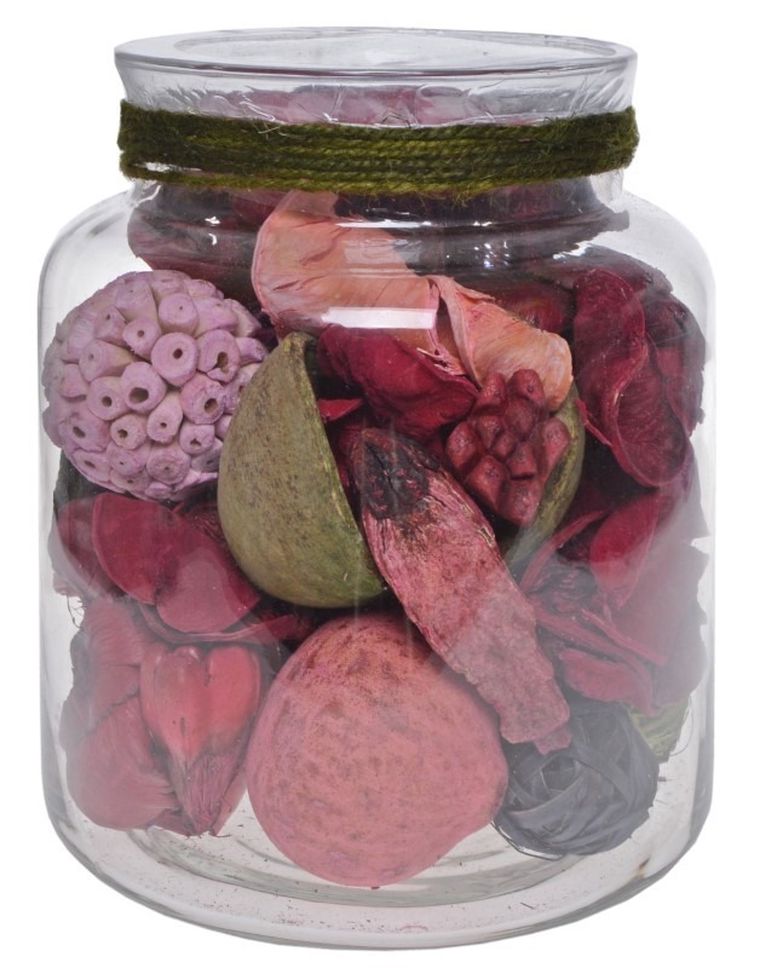 Potpouri w dużym słoiku, różowe