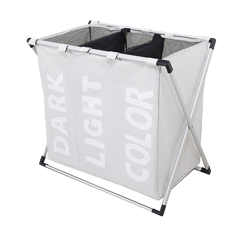 Potrójny kosz na bieliznę, biały