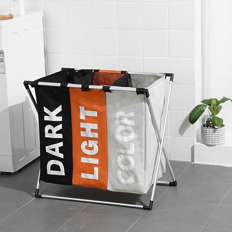 Potrójny kosz na pranie, jasne, ciemne i kolorowe