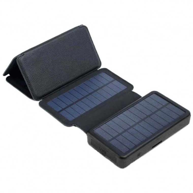 PowerNeed, składany panel solarny z powerbankiem, PV 9W, 20000mah, Li-poly, 2xUSB, czarny