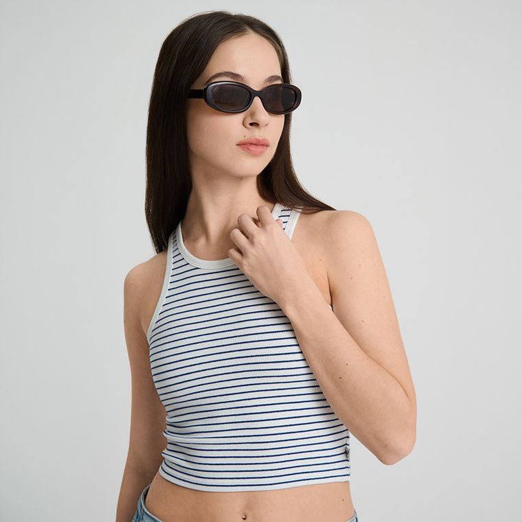 Prążkowany top z domieszką modalu NOWEAR