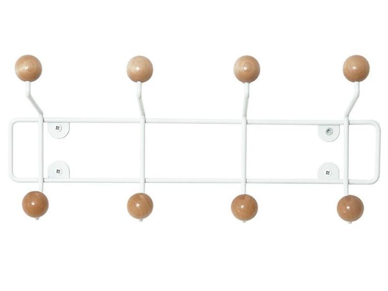 Present Time, wieszak na ubrania na ścianę, Saturnus, drewniane gałki, 34 cm