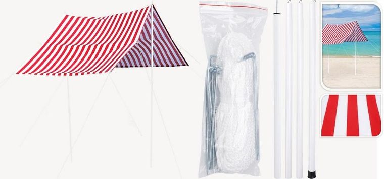 ProGarden, baldachim przeciwsłoneczny z słupkami, czerwony, 297-170 cm