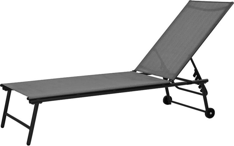 Progarden, leżak ogrodowy, wypoczynkowy, szary, 185-57-31 cm
