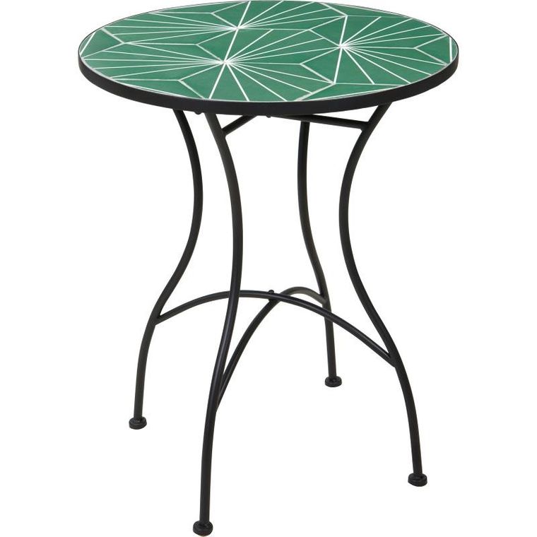 Progarden, ogrodowy stolik kawowy, metalowy, z mozaiką w kształcie liści, 60-72 cm