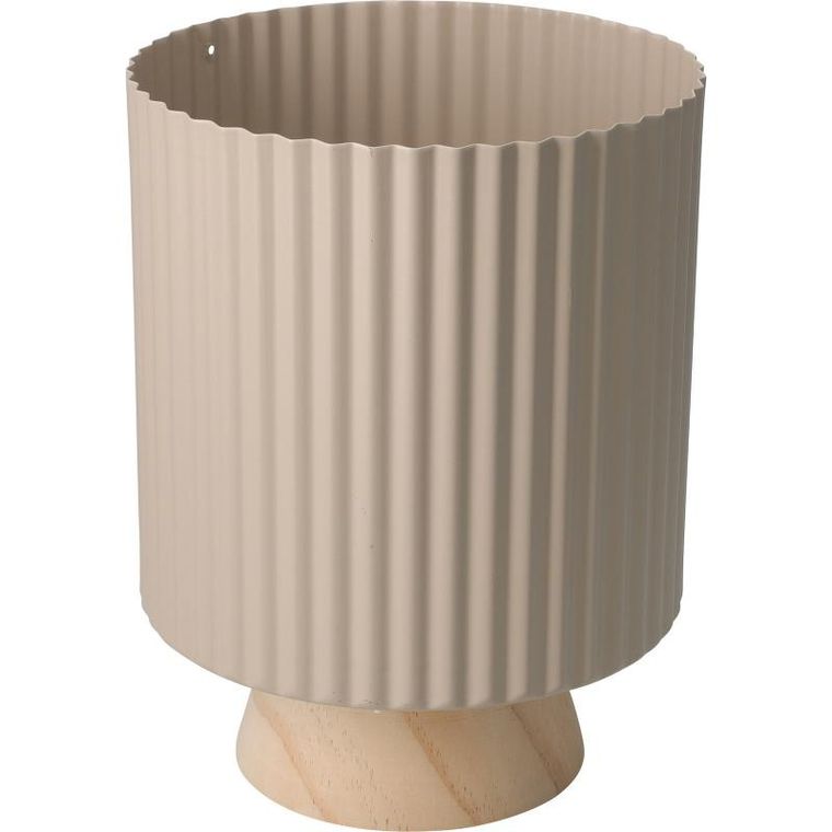 ProGarden, Stöda, metalowa doniczka z drewnianą podstawką, 18-23 cm