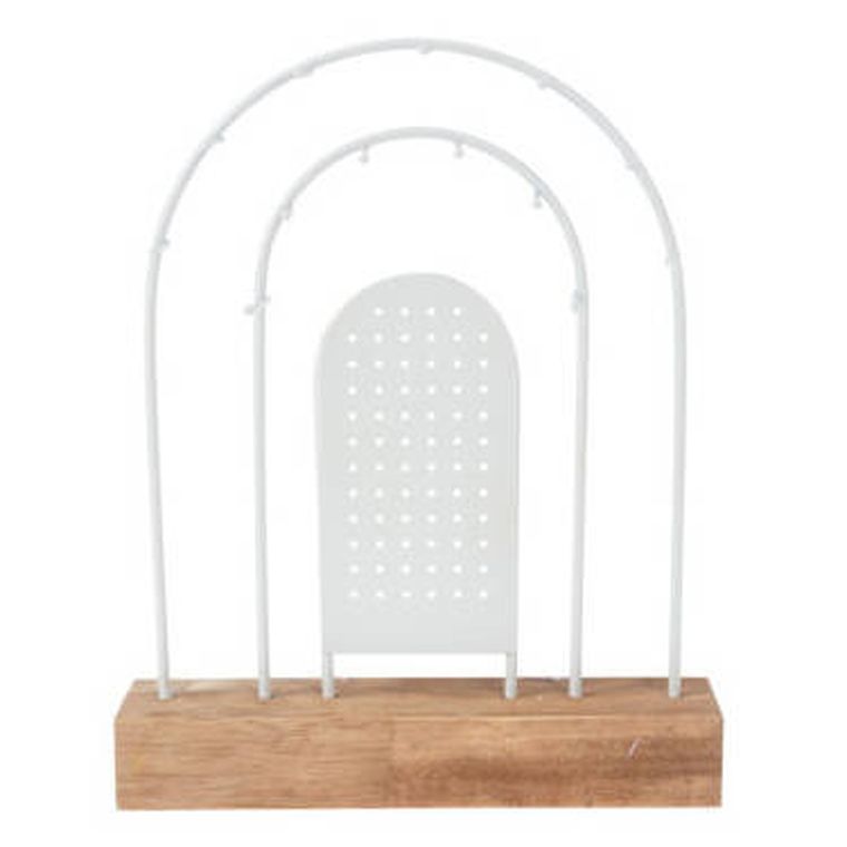 Progarden, stojak na biżuterię, metalowy, drewniana podstawka, 18-4,5 cm