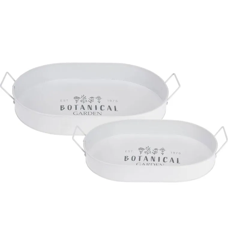 ProGarden, taca do serwowania, Botanical, z szerokimi uchwytami, metalowa, 2 szt.