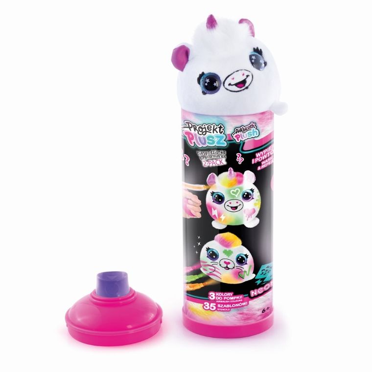 Projekt Plusz, Zaprojektuj Swojego Pluszaka, Neon, zestaw z akcesoriami w tubie, 2 szt.