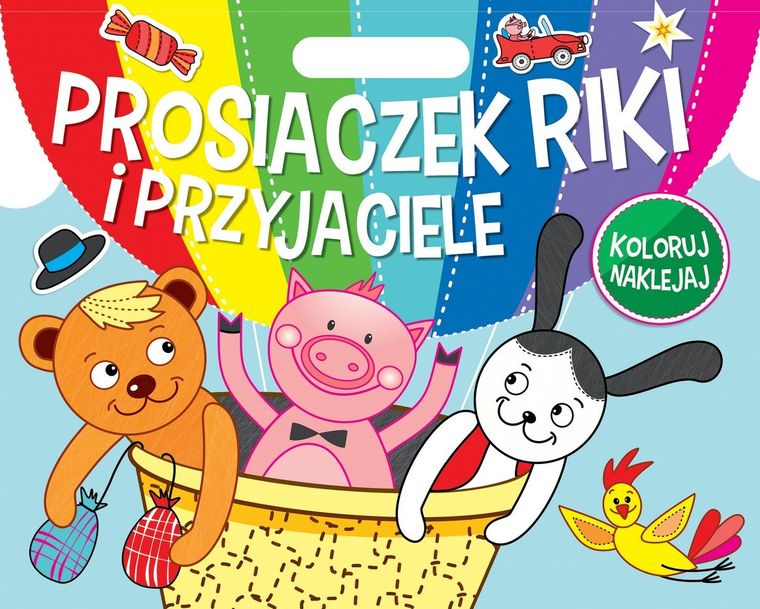 Prosiaczek Riki i przyjaciele. Koloruj Naklejaj