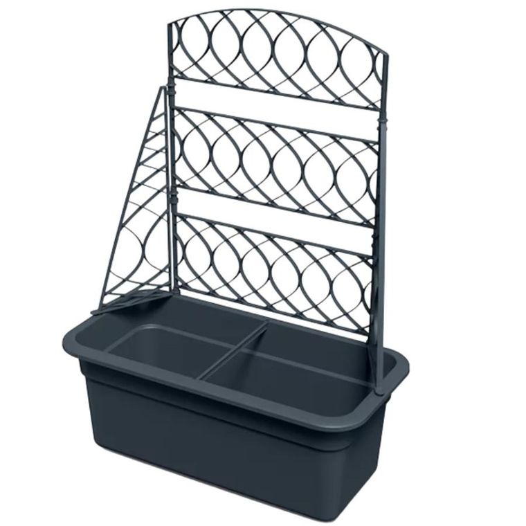 Prosperplast, Bloma, doniczka z pergolą, antracytowa, 60 cm