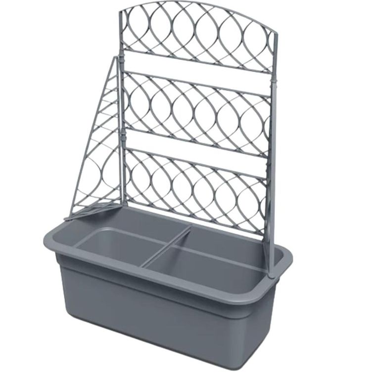 Prosperplast, Bloma, doniczka z pergolą, szary kamień, 60 cm