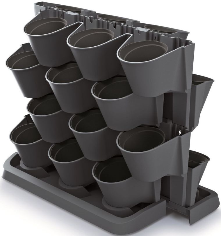 Prosperplast, kwietnik ogród wertykalny stojący, antracyt