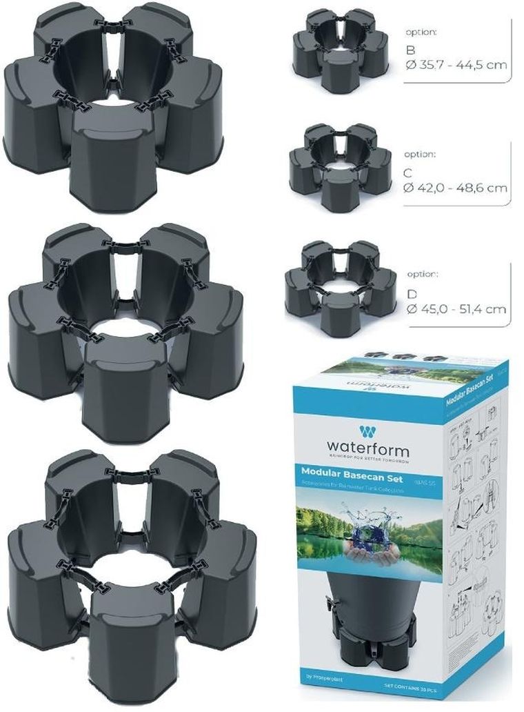 Prosperplast, Modular 5 Basecan, podstawa do zbiornika na wodę deszczówkę, antracyt