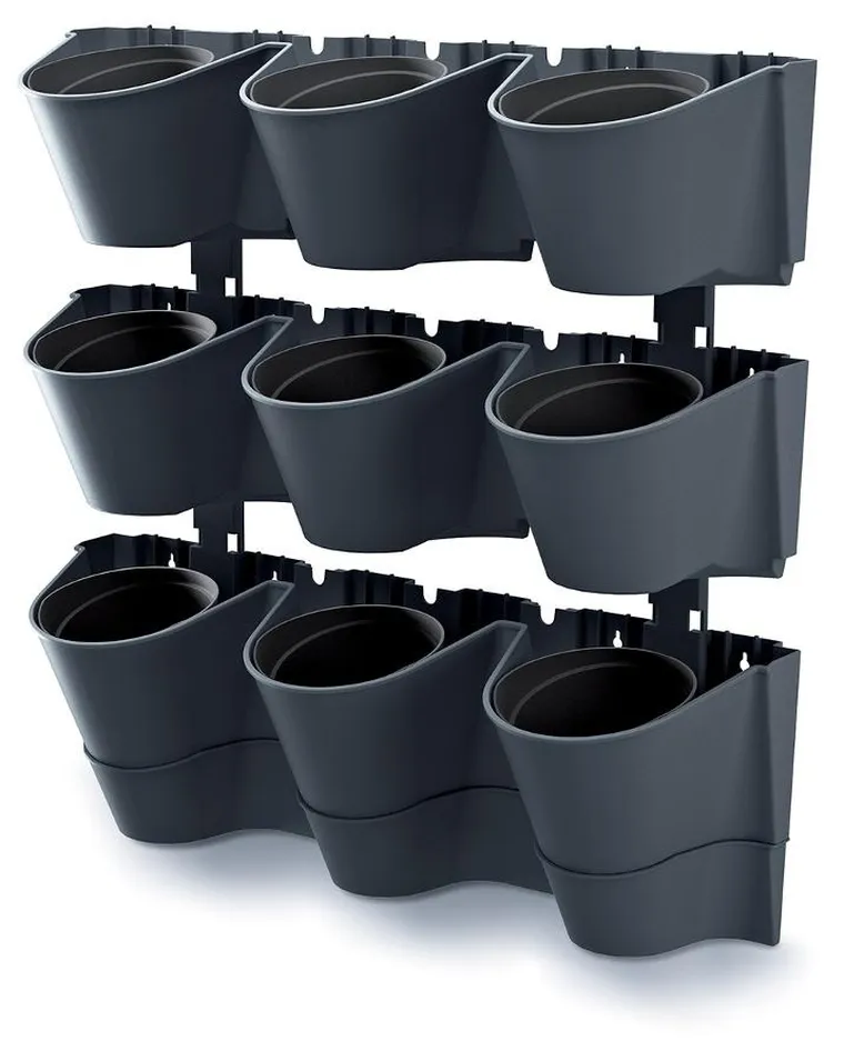 Prosperplast, ogród wertykalny, wiszący kwietnik, antracyt