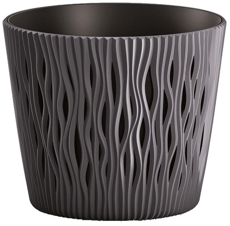 Prosperplast, Sandy Round, doniczka, antracyt, 22 cm