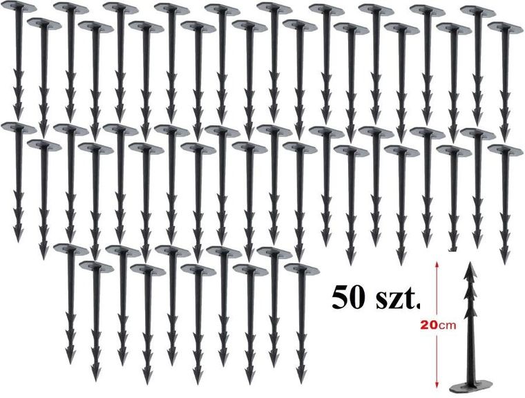 Prosperplast, szpilki, groty, kołki do agrowłókniny, harpoon peg, 20 cm, 50 szt.
