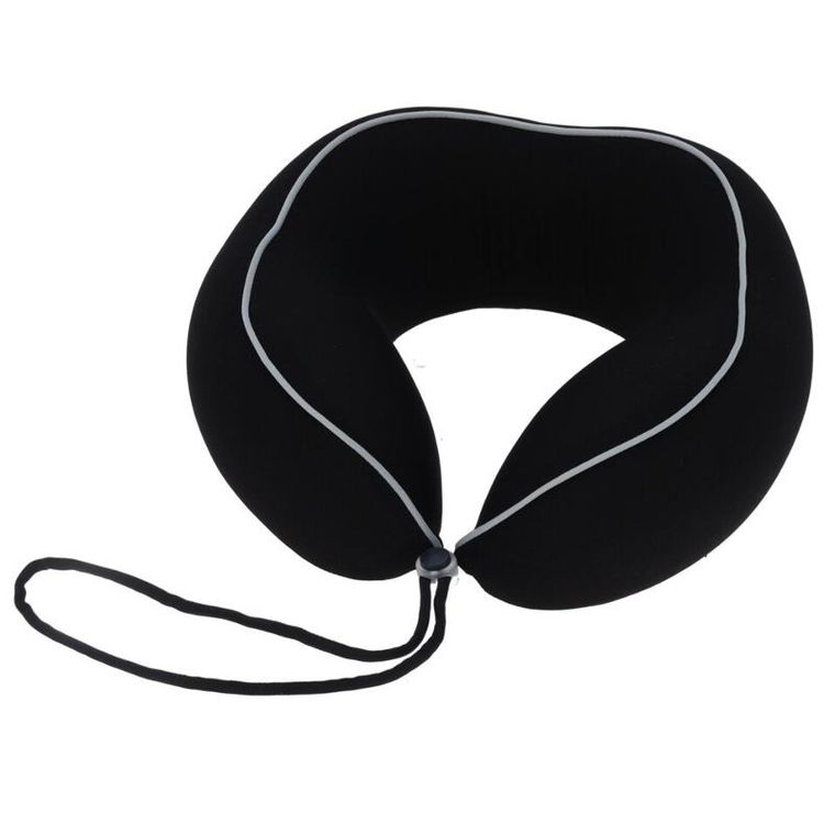 ProWorld, poduszka podróżna z pianki, czarna, 25-25-11 cm