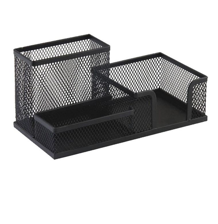 Przybornik na biurko siatka, czarny