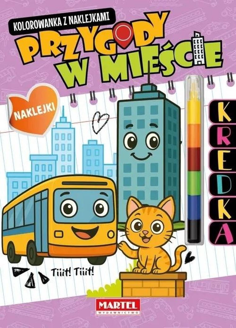 Przygody w mieście. Kolorowanka z kredką