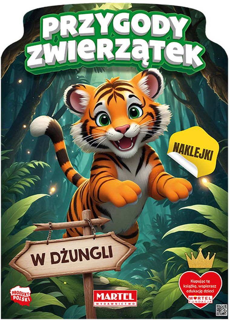 Przygody zwierzątek w dżungli. Kolorowanka z naklejkami