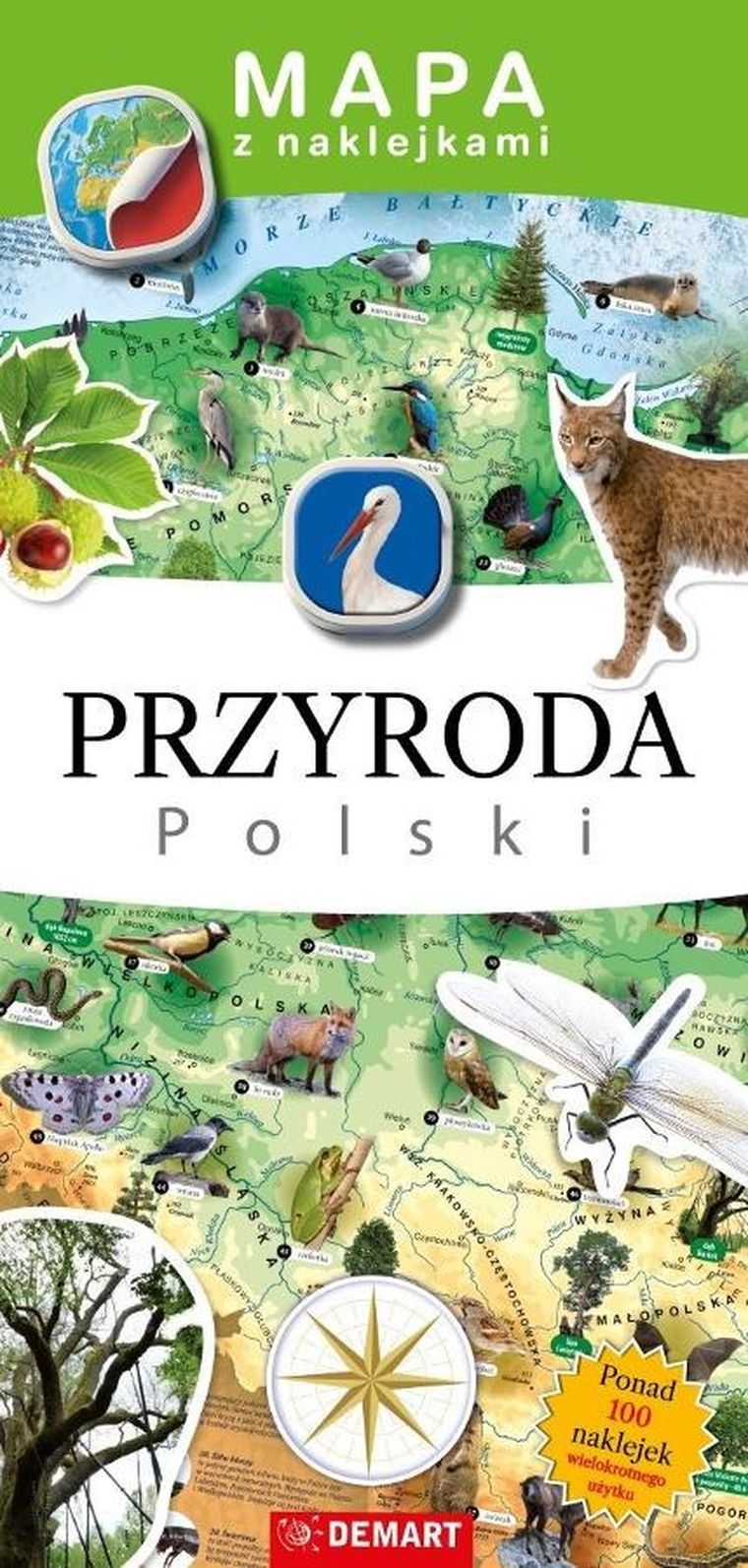Przyroda Polski. Mapa z naklejkami