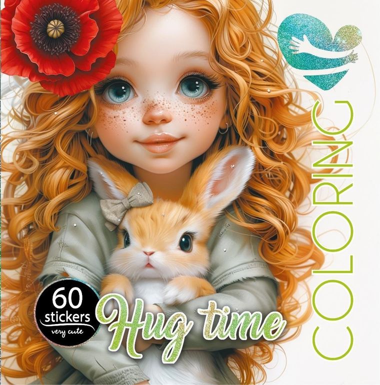 Przytulanie król. Kolorowanka z naklejkami